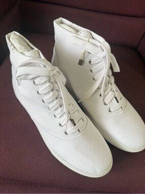 IRO White Lace-Up Canvas Ankle Boots EU43